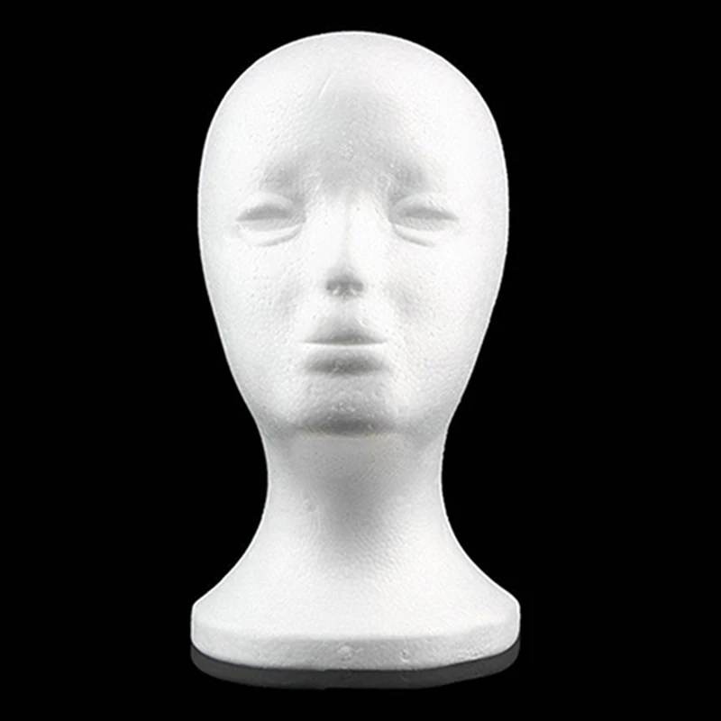 Women Practical Foam Female Mannequin Head Wigs Glasses Cap Display Holder Stand Model Styrofoam for Wig | Дом и сад