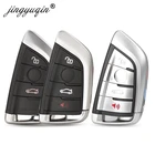 Jingyuqin 4 кнопки смарт-карты Автомобильный ключ чехол для BMW 1 2 7 серии X1 X5 X6 X5M X6M F класс дистанционного ключа Fob крышка вставить лезвие