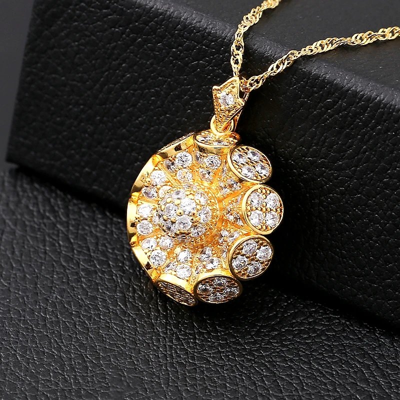Уникальный роскошный золотой кулон с цепочка ожерелье для девочек кубического