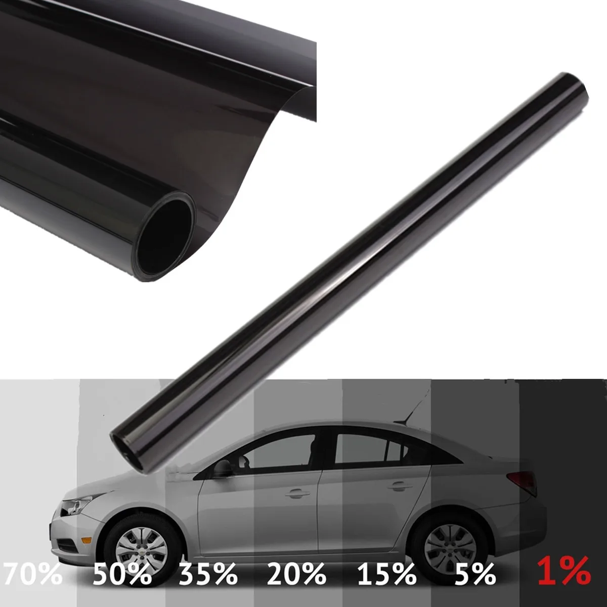 

Uncut 6m Car Window Tint Tinting Film Roll 5% 15% 30% 50% VLT UV Insulation Auto Home Window Glass Solar UV Protector Stickers
