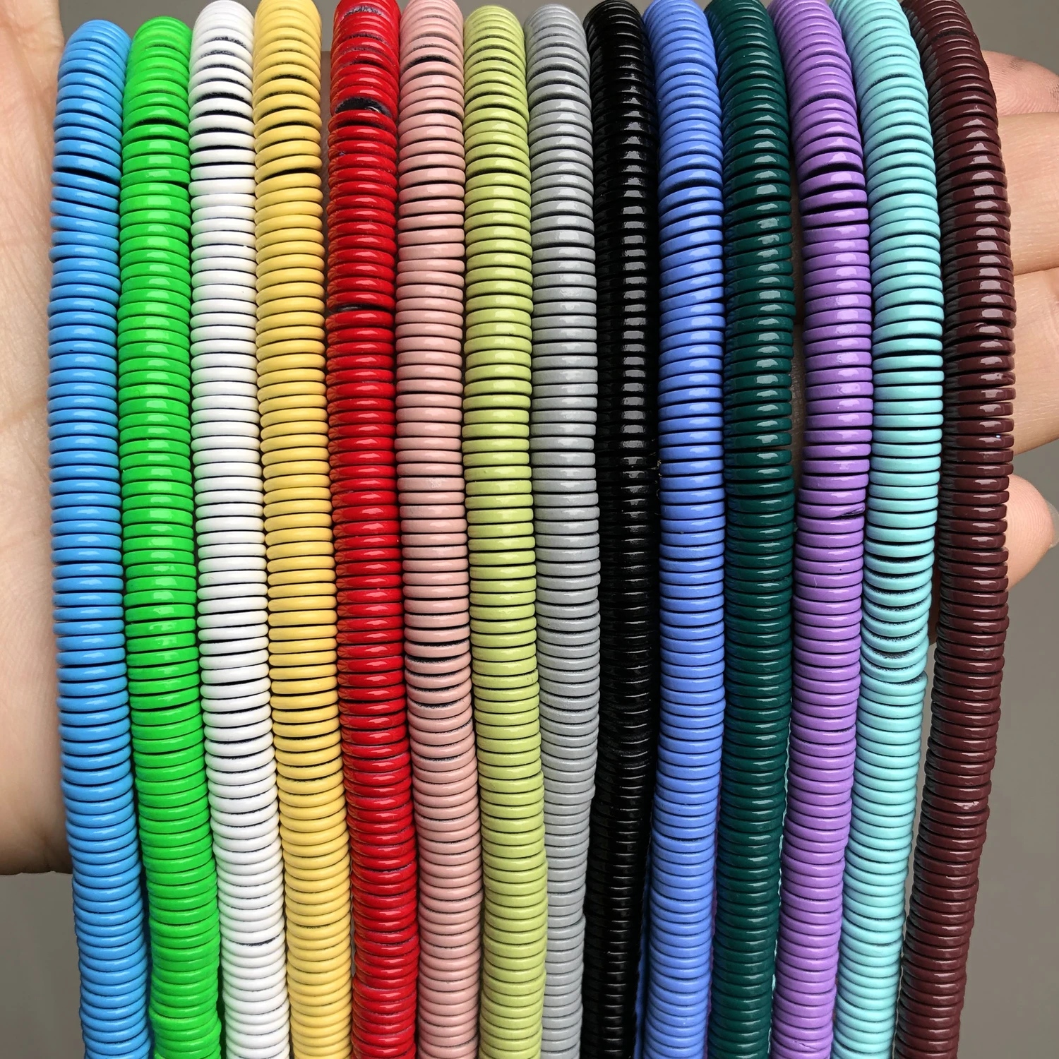 

6 мм натуральный камень белый камушки-бусинки Rondelle шарик плоские круглые бусины для самостоятельного изготовления ювелирных изделий Аксес...