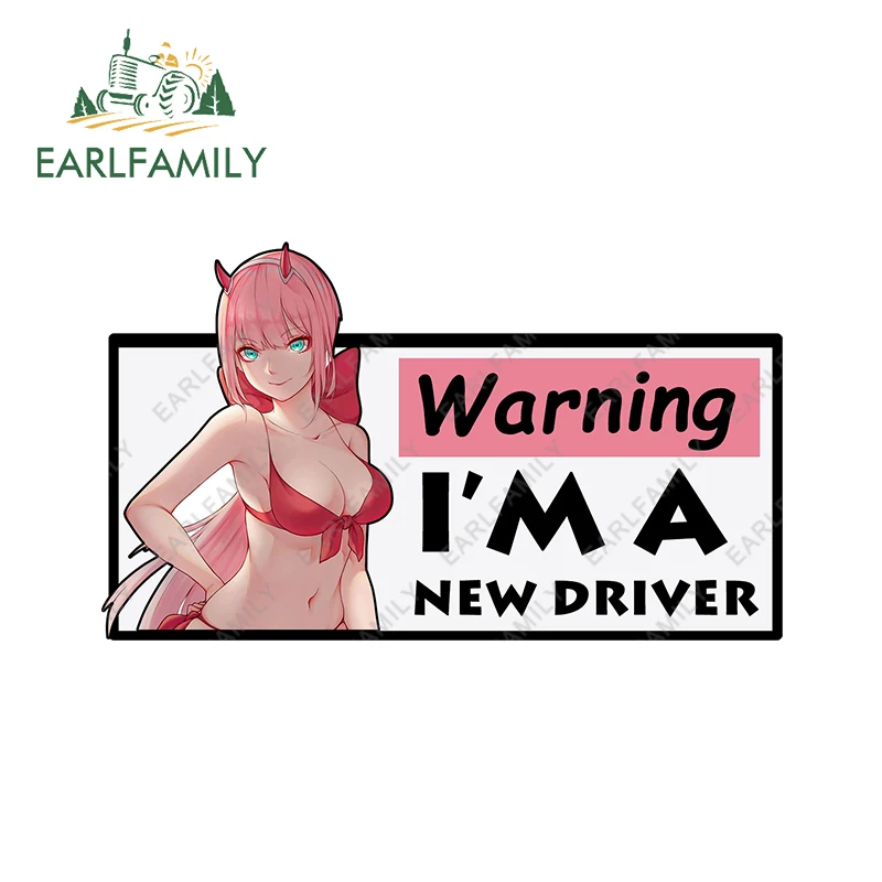 

EARLFAMILY 20 см x 11,7 см для ноля двух новых водителей Предупреждение ющие автомобильные наклейки водонепроницаемые наклейки виниловые автомобил...