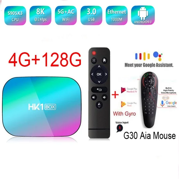 Умная ТВ приставка HK1 BOX S905X3 Amlogic 8K Android 9 0 гигабитная lan bt4.0 2 4g/5g Wi Fi Y0utu1 Nef1x g0gle