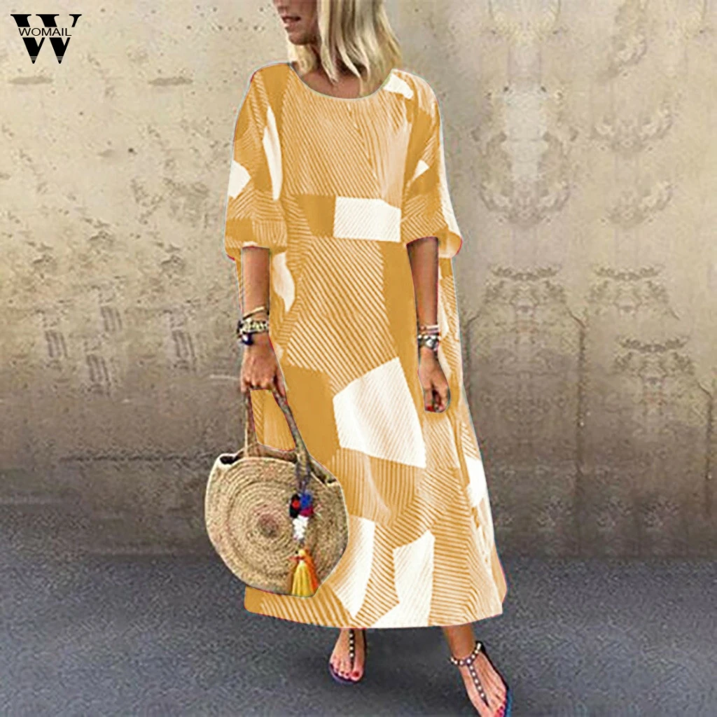 Новое летнее Стильное женское платье размера плюс, модное женское платье с круглым вырезом и коротким рукавом в полоску, повседневное платье в стиле бохо, vestidos mujer
