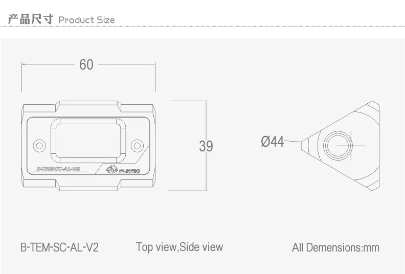 

Bykski OLED Digital Display Water Temperature Meter Water Cooler System Double G1/4'' Thermometer Temperature Sensor Fitting