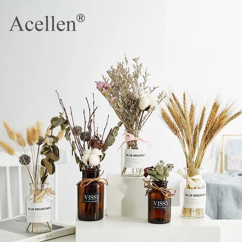 Скандинавское стекло реагент ваза гидропоники Сушеный Цветок Маленькая