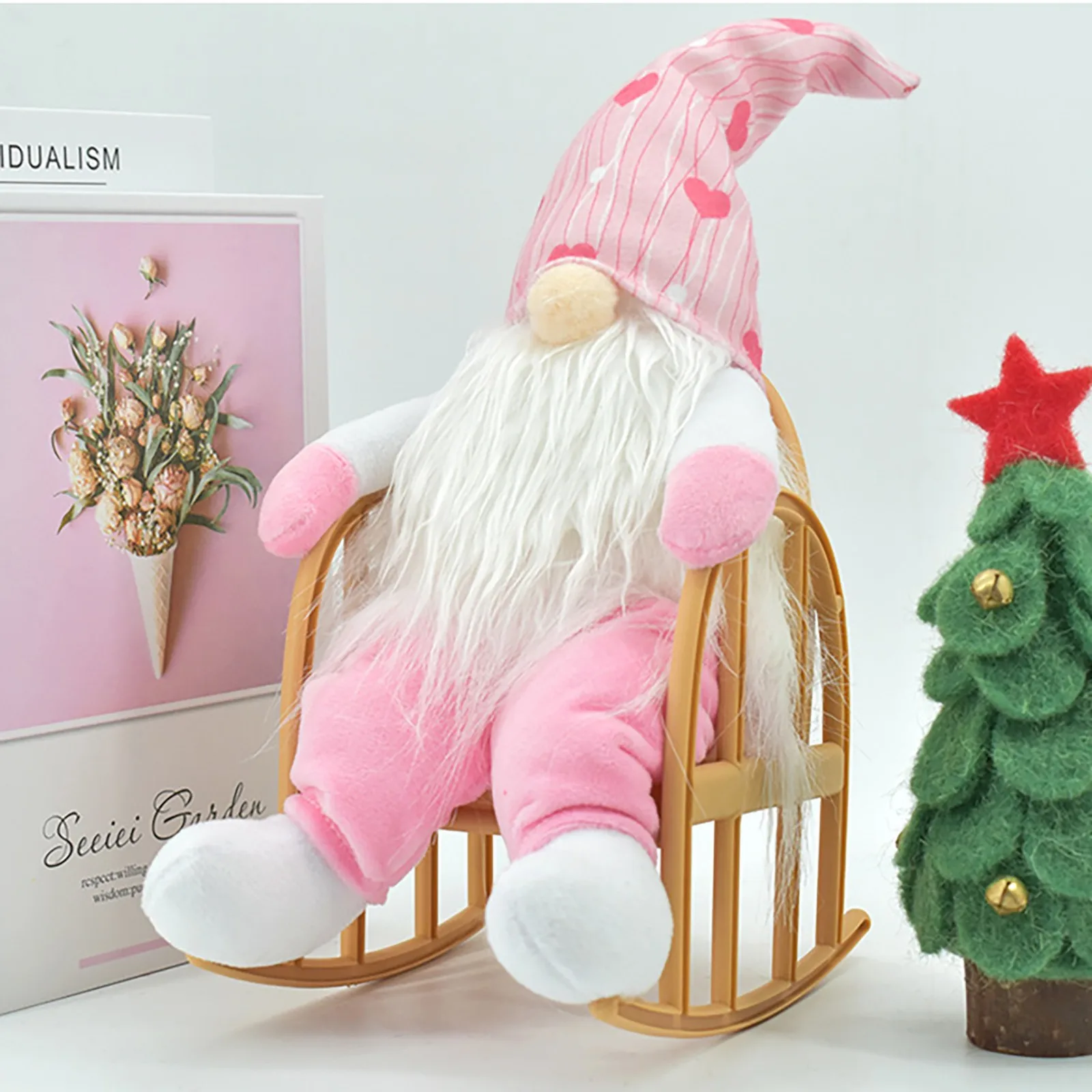 Карликовое кресло-качалка на День святого Валентина безликовое украшение для