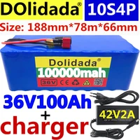 original 36v battery 10s4p 100ah battery pack 1000w high power battery 42v 100000mah ebike electric bike bms42v2a charger