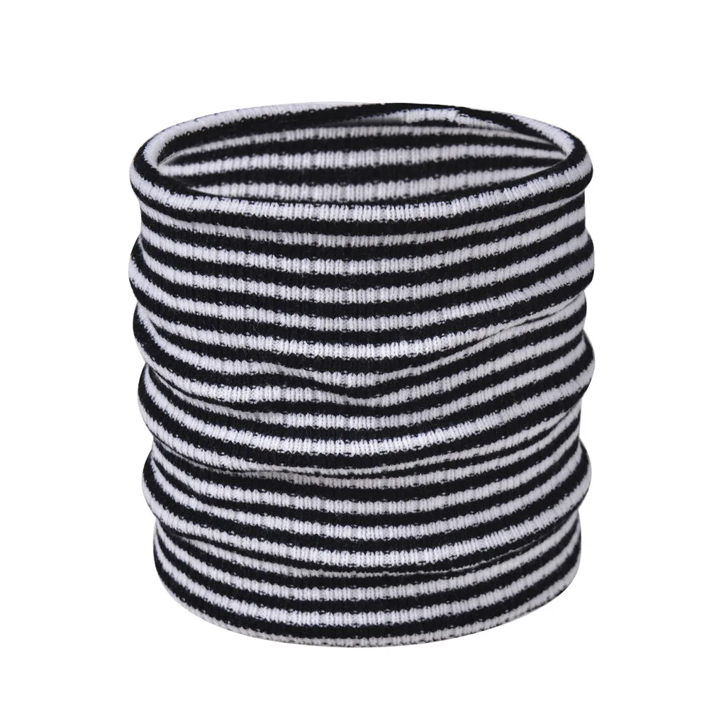 Зимний детский теплый шарф для малышей: девочки и мальчики, вязаный из шерсти, с кольцом, полосатый, двухслойный, защита от холода для детей.