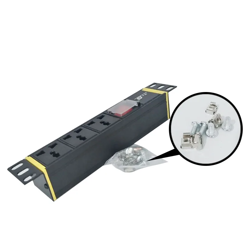PDU 1U 6 EU разъем розеток 16A 250V energra розетка промышленная оснащено молниезащитой фильтрации enchufe адаптер розетка