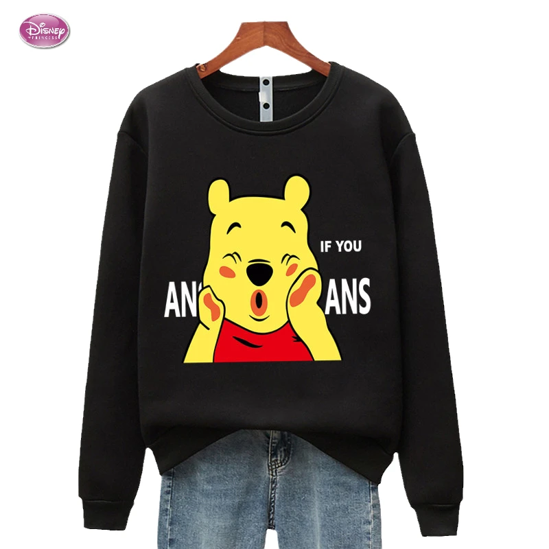 

Print Winnie the Pooh Kawaii Hoodies Women Aesthetic 90s Long Sleeve Crewneck Cute Oversize Hoodie Ladies Autumn Winter 2021 Y2k