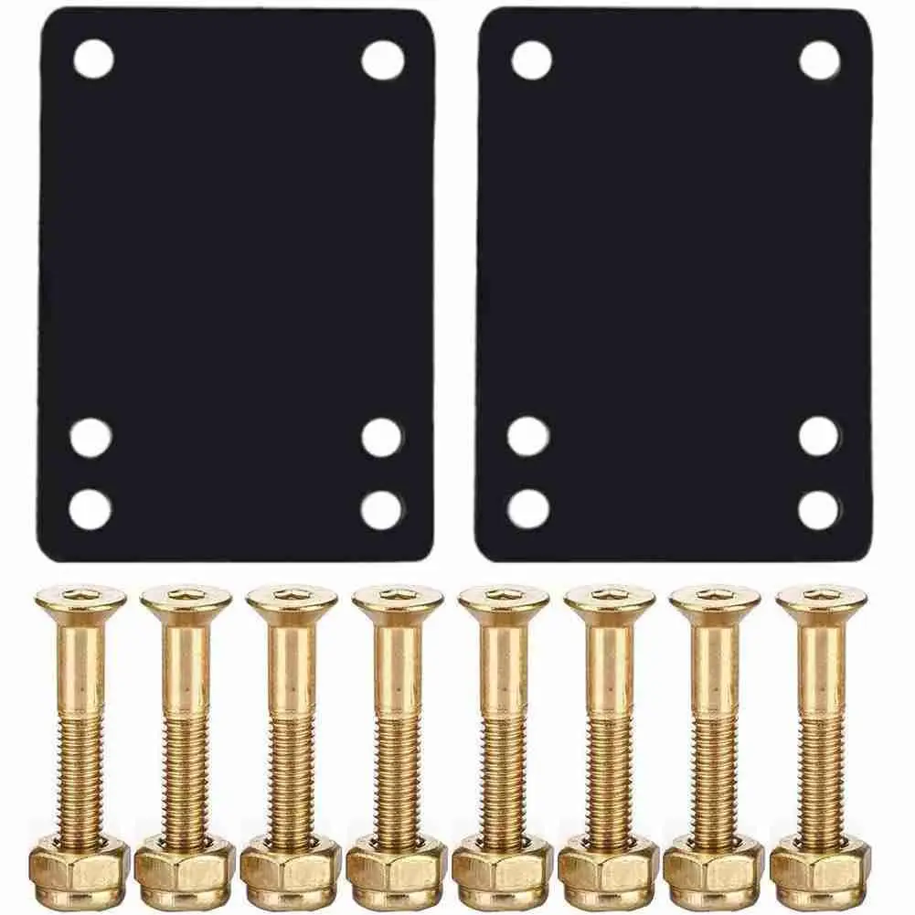 

2pcs Skateboard Longboard 1/8" Rubber Risers Pads + 1pcs 1" Hardware Truck Screws Two Colors Are Available NEW