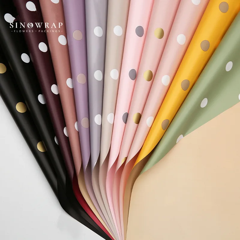 

20pcs Korean Flowers Dots Paper Packaging Gift Wrapping Florist Wrapping Paper Flower Bouquet Supplies