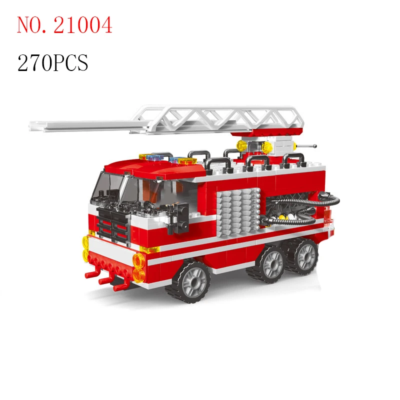 

21004 270PCS Fire series Fire ladder truck building blocks set toys Big Car Bricks Toys for Boys Birthday Gift