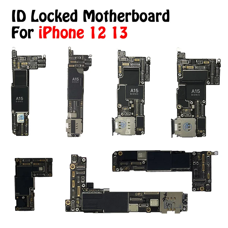 

Locked iCloud ID Motherboard For iPhone 12 13 14 Mini Pro Max Swap Practice Logic Board Complete Power On Screen Test mainboard
