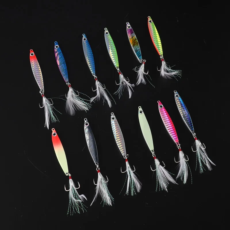

Hot Sale Metal Lure Fishing Spoon Freshwater Fishing Hard LureSliceJigBait Spoon Fishing Tackle Metal Jigging
