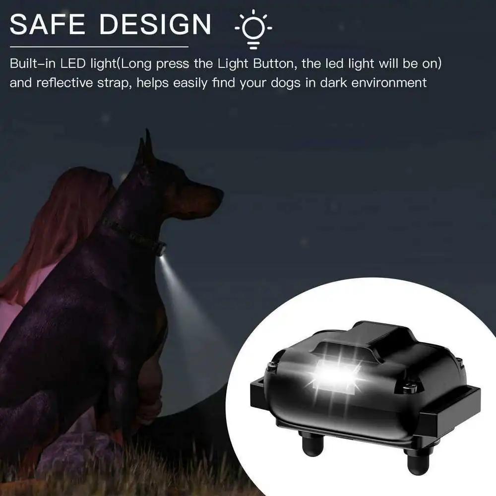 

Electric Dog Training Device Dog Collar Pet Barking Remote Control Waterproof Rechargeable LCD Display Shock Vibration Sound