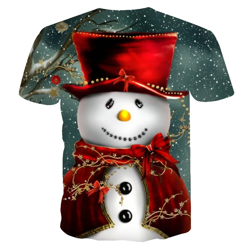 2019 футболка Nouveau hommes mode Noёl s drΩ Le Santa imprimе ddecontract 3d bonhomme de neige fête | Мужская одежда