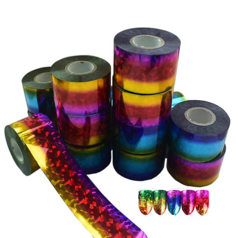 16 рулонов градиентной фольги для ногтей с изображением звездного неба золотые