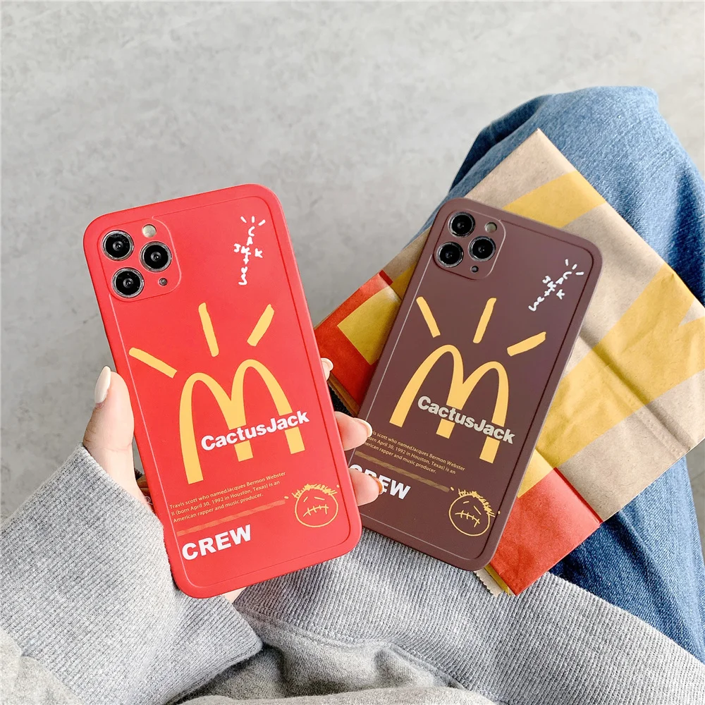

INS Cactusjack McCute CREW Phone Case for Iphone 12 Mini 11 Pro X XR XS Max 7 8 Plus SE20 Cute Letters Label Soft Silicon Cover