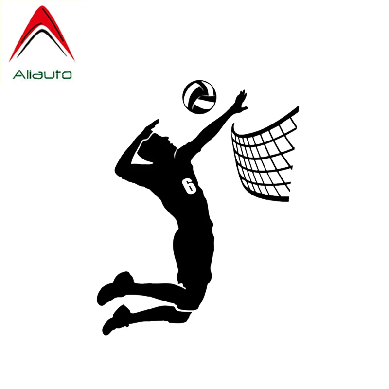 

Aliauto Fashion Car Sticker Volleyball Players Decor Vinyl Sunscreen Anti-UV Reflective Decal Accessories Black/Silver,12cm*15cm