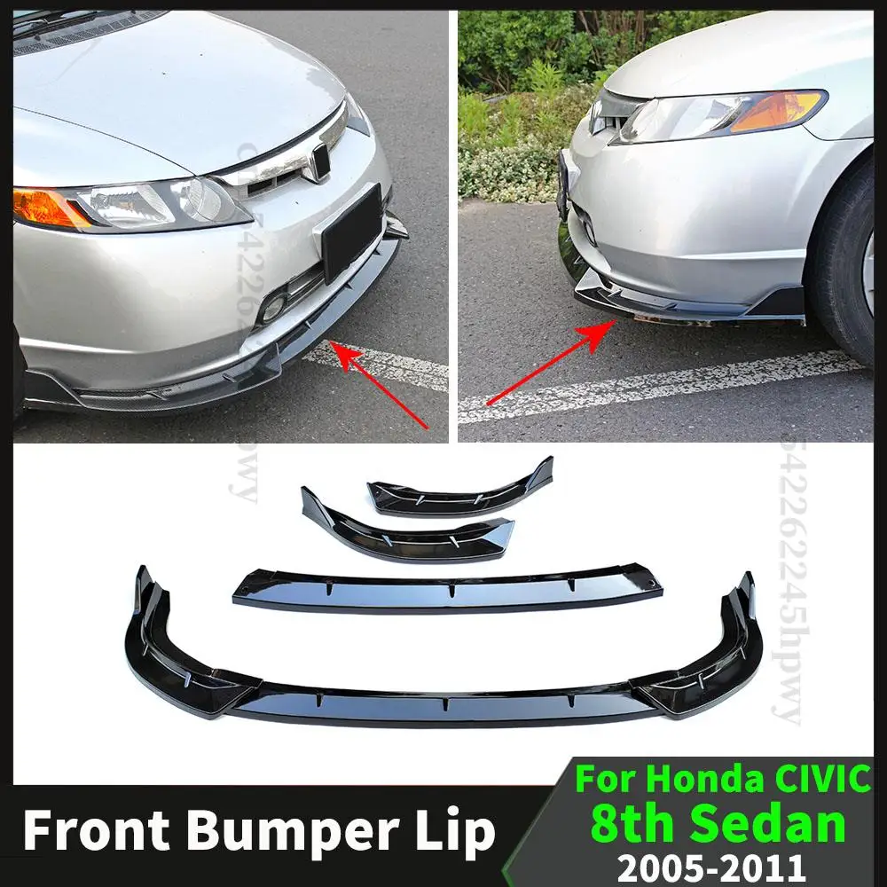 

Передний бампер, дефлектор для подбородка, протектор, сплиттер, аксессуары для тюнинга для Honda CIVIC, 8-го поколения, 4D Седан, 2005-2011, установка