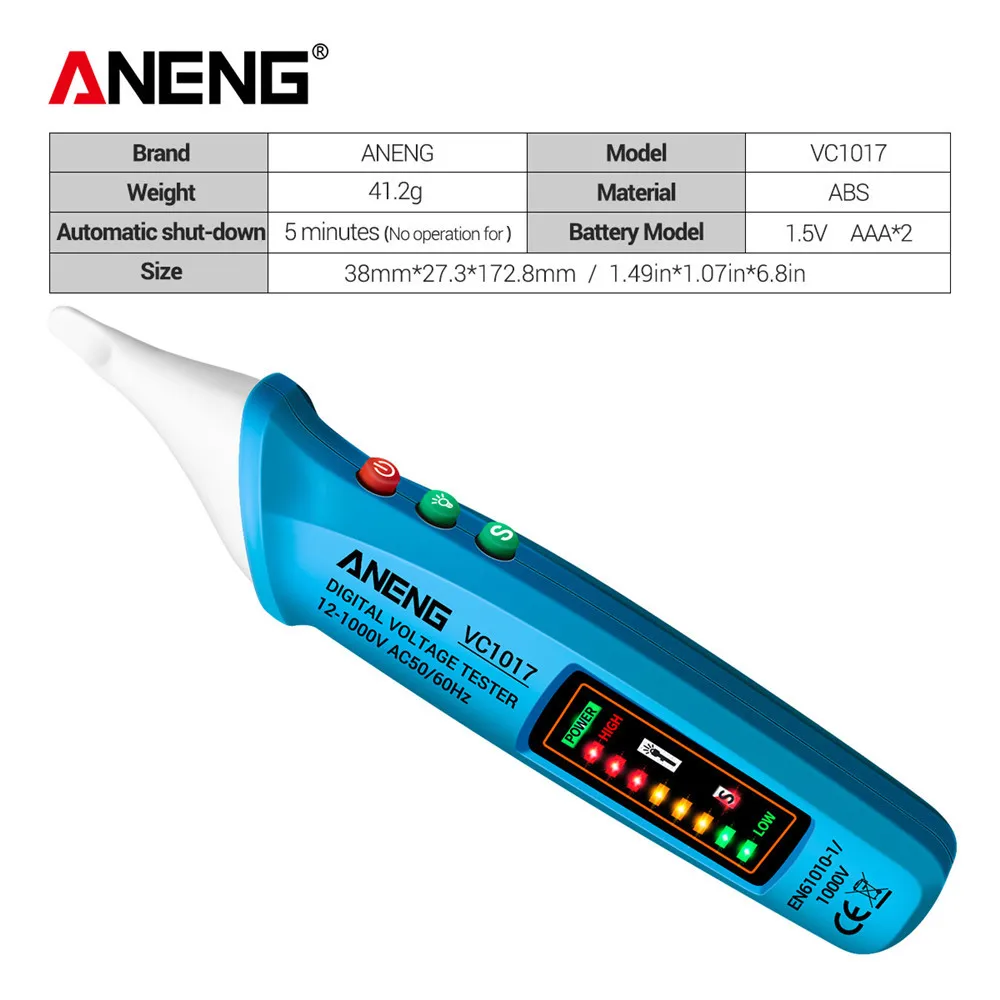 ANENG VC1017 тестер мультиметр цифровой вольтметр ручка для авто индикатор