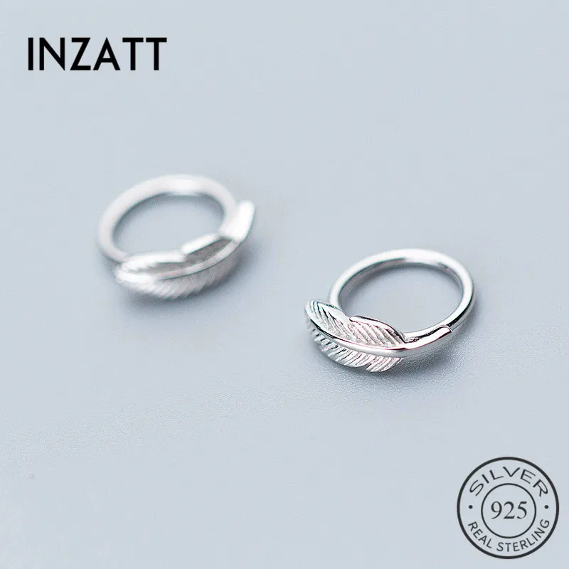 Женские серьги кольца из серебра 925 пробы с перьями|Серьги-кольца| |