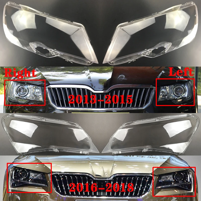 Car Front Headlight Cover For Skoda Super B 2013-2018 Headlamp Lampshade Lampcover Head Lamp light Covers glass Lens Shell Caps
