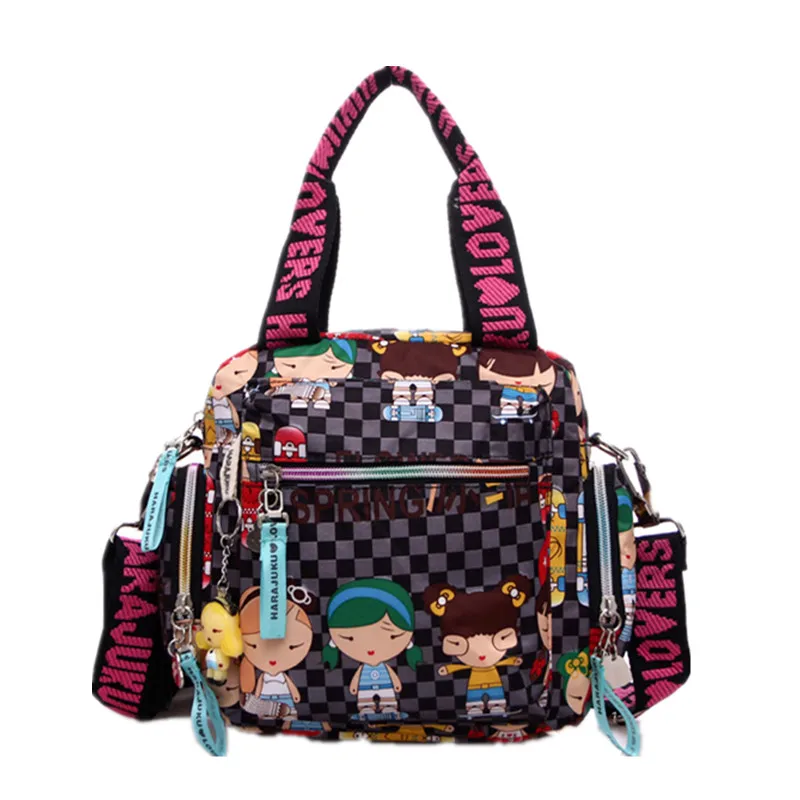 Mother bag New+Harajuku Doll key chain waterproof nylon handbag ladies one shoulder cartoon cross-body bags Handbags | Багаж и сумки