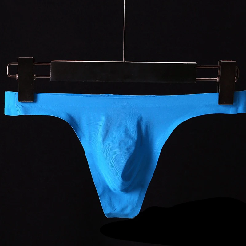 Для мужчин сексуальное женское нижнее бельё для девочек бесшовные льда шелковые трусы бикини с Штаны ультра