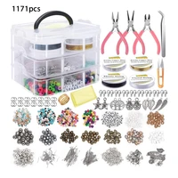 1171pcsset jewelry making supplies kit making tool kit beaded wire for bracelet and pearl beads spacer jewelry plier tool sets