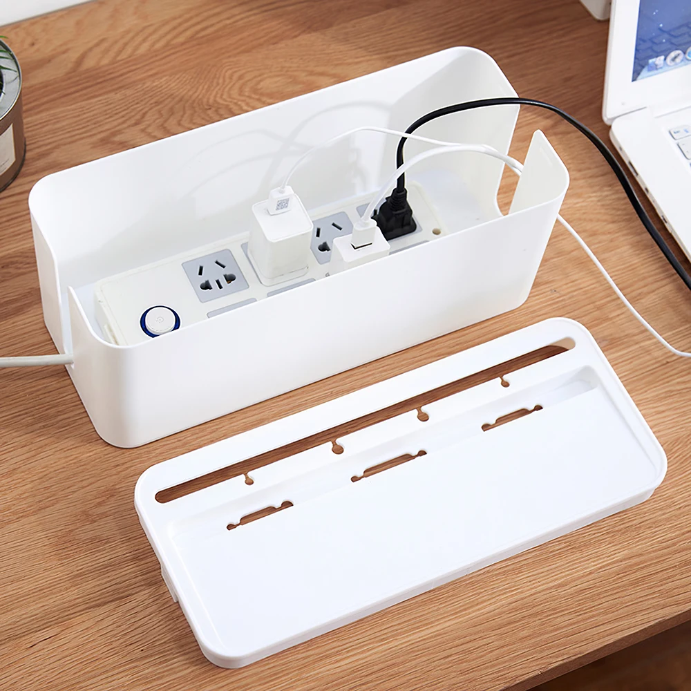 

Cable Storage Box Charger Wire Management Power Strip Wire Case Anti Dust Charger Socket Organizer Network Line Storage Bin