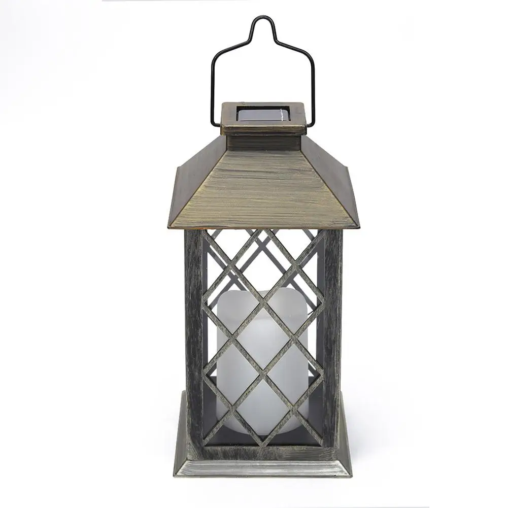 

Outdoor Retro LED Hanging Lamp Smooth Appearance Superb Craftsmanship Garden Solar Candle Lantern Yard Decorative Light