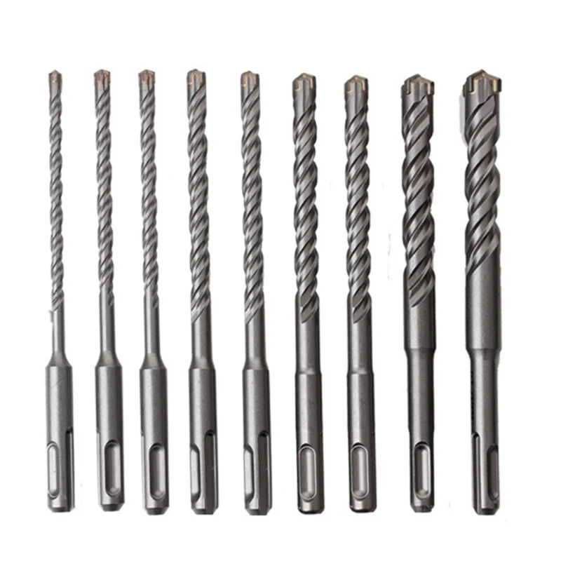 

9 Pcs SDS Rotary Hammer Drill Bit Set 160mm for Drilling Holes in Concrete Compatible with Electric Hand Drill Portable 85WC