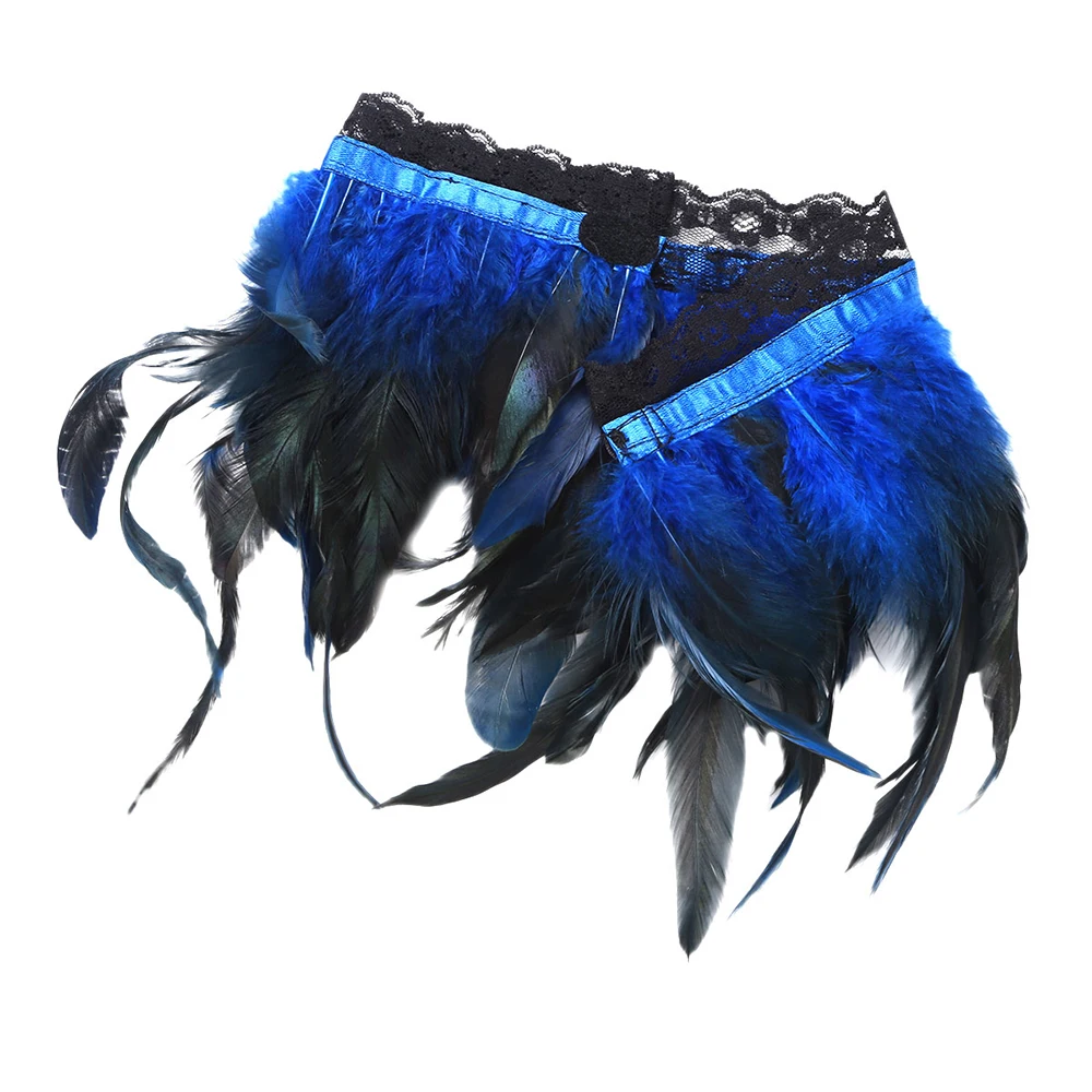 Для женщин Готический викторианской эпохи из натуральных перьев Болеро шаль