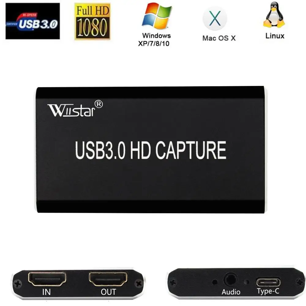 HDMI захвата USB 3 0 Тип C видео Захват и аудио Grabber игры Регистраторы ключ игра в