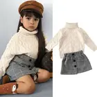 PUDCOCOстильный комплект одежды из 2 предметов для маленьких девочек; сезон осень-зима; вязаный свитер; Топы + юбка в клетку; От 2 до 7 лет