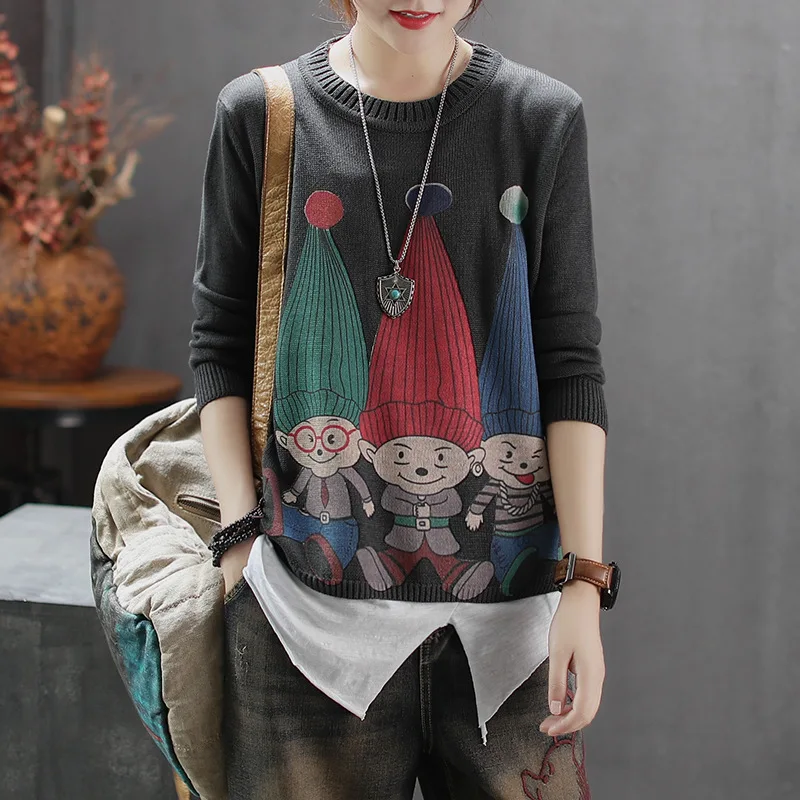 Осенне-зимний свитер женские вязаные пуловеры в стиле ретро новинка 2019 топы с