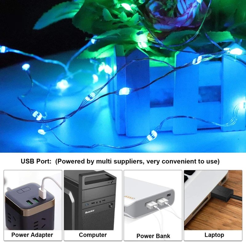 

2020 LED RGB Christmas Tree String Lights Decoration LED Lights Smart Bluetooth App Remote Control Fairy Garland Lights Dropship