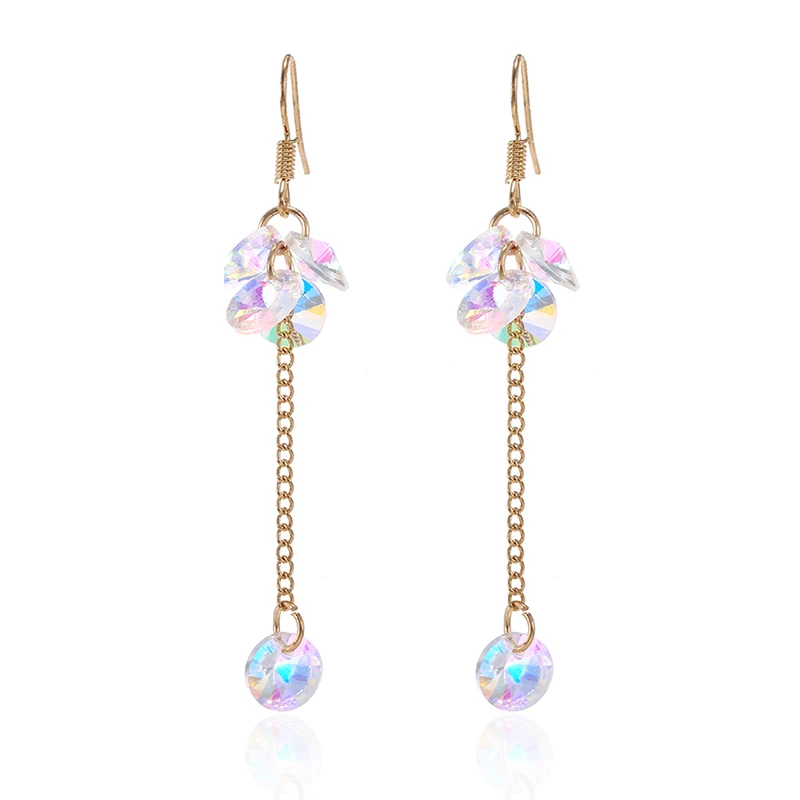 2019 корейские золотые длинные цепочки серьги с кисточками висячие подвески