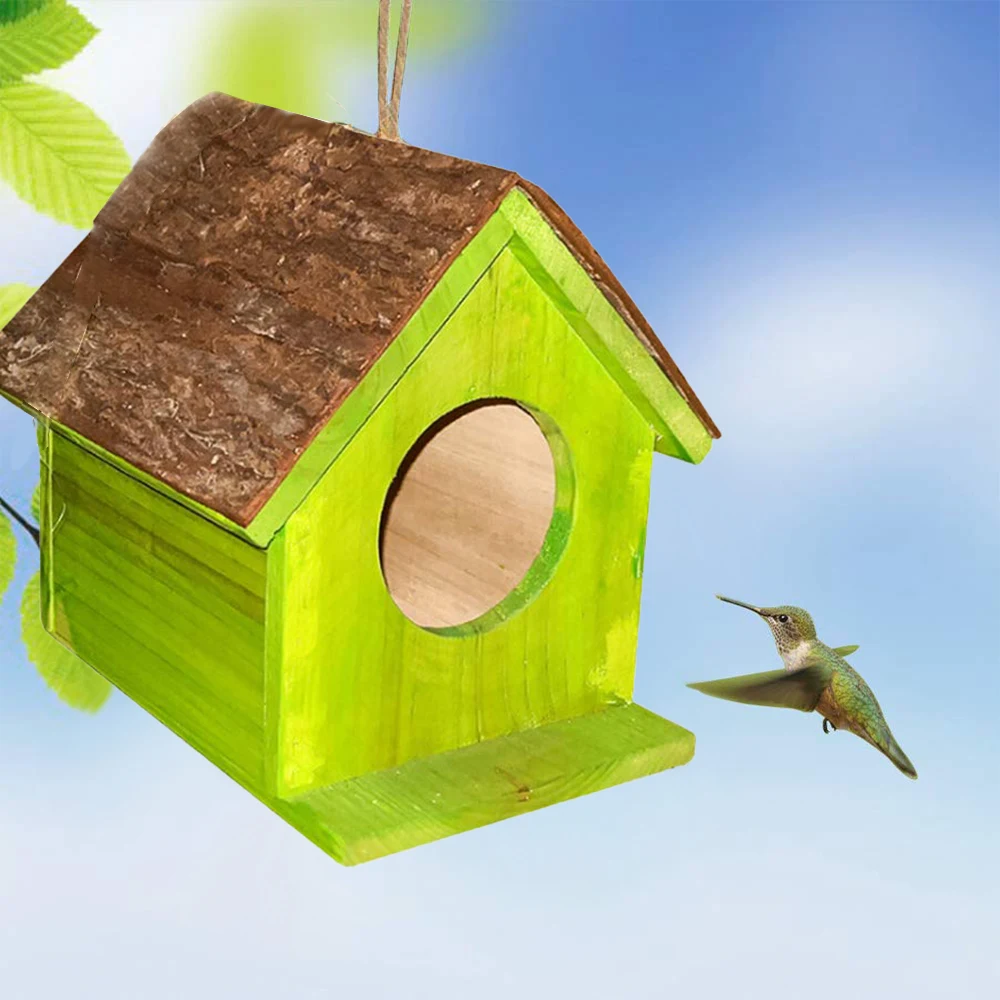 Деревянная птичья клетка висячий попугай дом садовые украшения креативные