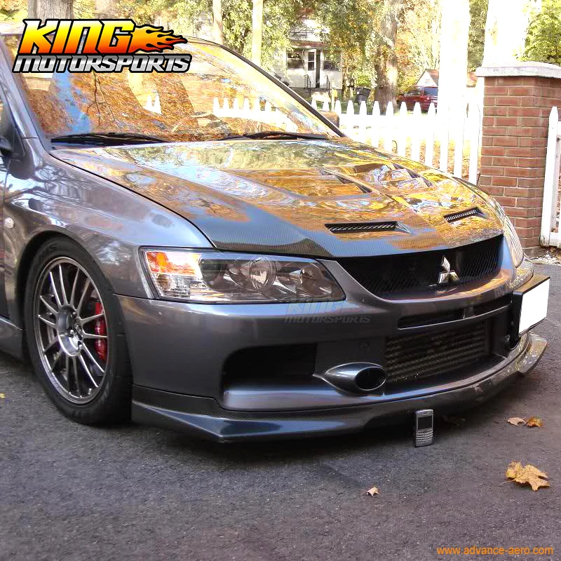 

Fit For 2006 2007 MITSUBISHI LANCER EVO 9 IX FRONT BUMPER LIP SPOILER BODYKIT PU Global Free Shipping Worldwide
