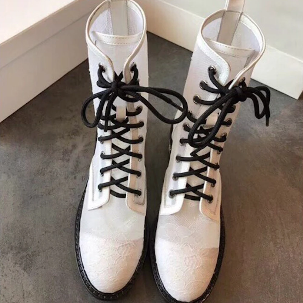 Женские ботинки осенние на шнуровке Новая модная женская обувь ботильоны с