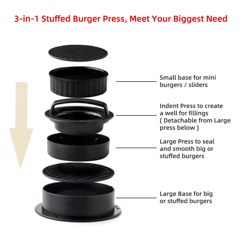 Пресс для мяса из АБС-пластика и гамбургеров круглая форма неприлипающая