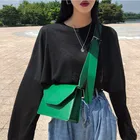 Простая однотонная стильная женская сумка-раскладушка с широким плечевым ремнем из высококачественной кожи зеленого цвета, Повседневная сумка через плечо