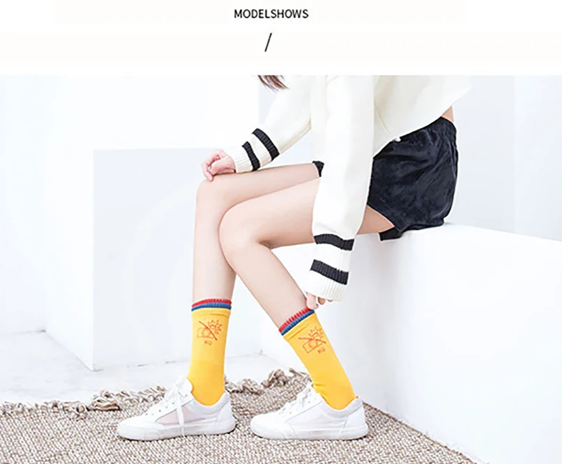 Новые хлопковые Мультяшные носки Индивидуальные забавные модные для пар в