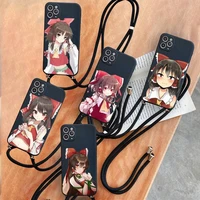 hakurei reimu anime girl phone case for iphone 7 8 11 12 se 2020 mini pro x xs xr max plus protective shell funda