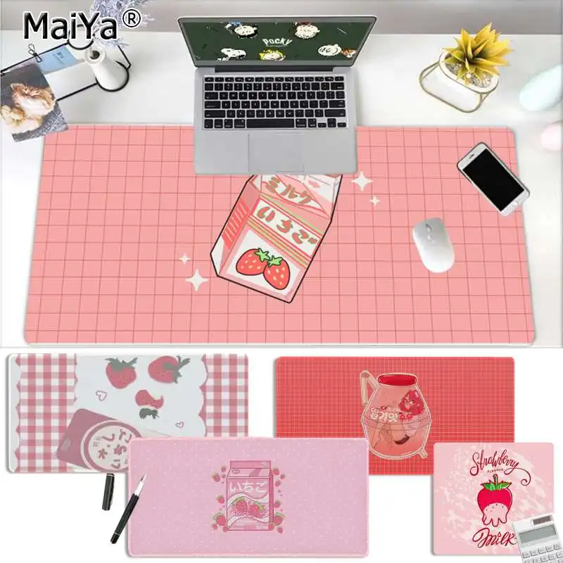 

Maiya Kawaii японская клубника молочная резиновая мышь прочный Настольный коврик для мыши Бесплатная доставка большой коврик для мыши клавиатур...