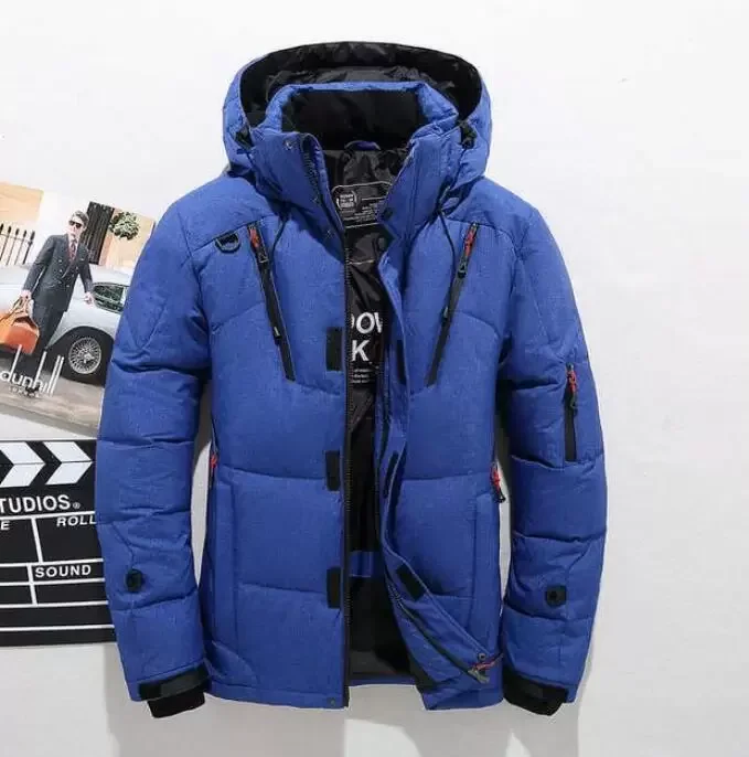 Men Down High Quality Thick Warm Winter Jacket Hooded Thicken Duck Parka Coat Casual Slim Overcoat With Many Pockets Mens 210907